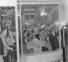 crowd looking into the Redifusion Shop window in the East End of Bedlington. 1953.JPG