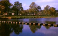 The stepping stones at Morpeth, autumn 1965