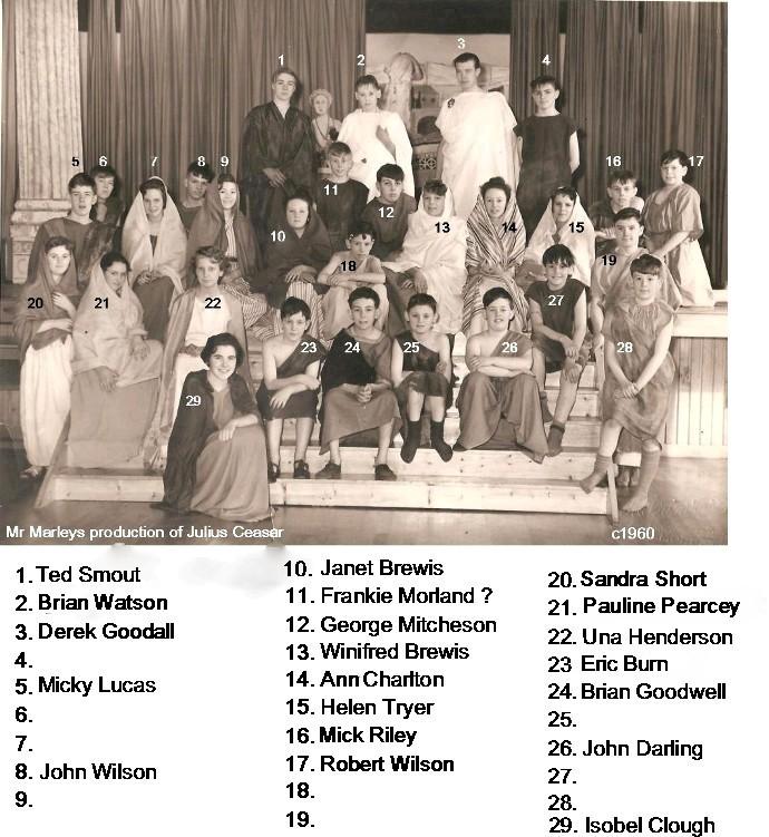 Mr Marley's Julius Ceasar production c1960 with names