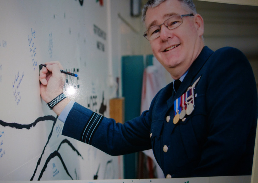 More information about "Stephen makes his mark on RAF wall"