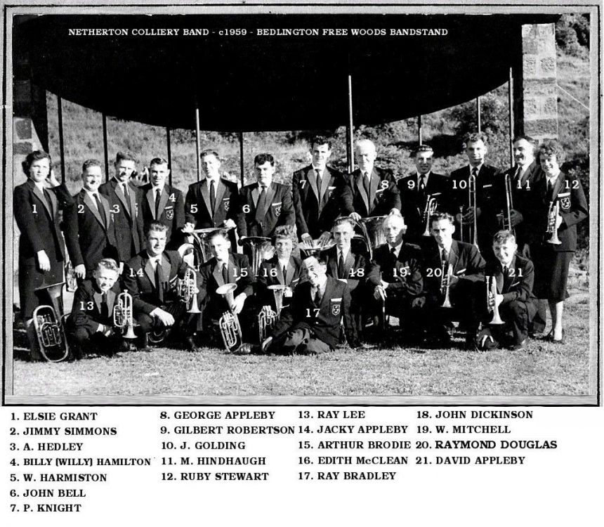 Netherton Coliery band c1959 Free Woods with names2.jpg