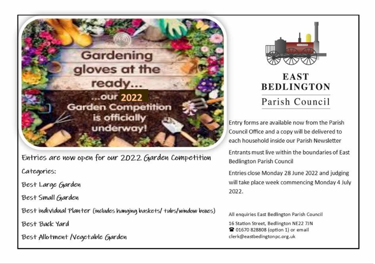 2022 Garden Competition - East Bedlington Parish Council