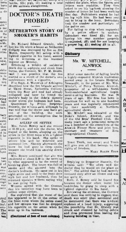 Morpeth Herald 12 April 1946 p1. House destroyed by fire, Third Street.jpg